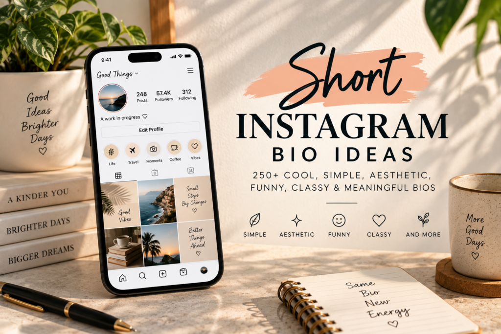 Looking for short Instagram bio ideas? Discover 250+ cool, simple, aesthetic, funny, classy, and meaningful bios for your Instagram profile.